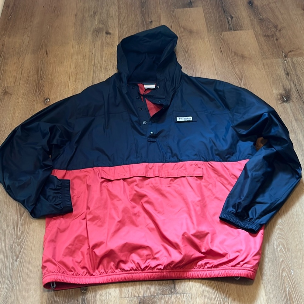 Columbia Navy and Fuchsia Pullover Hoodie XL 100% Polyester